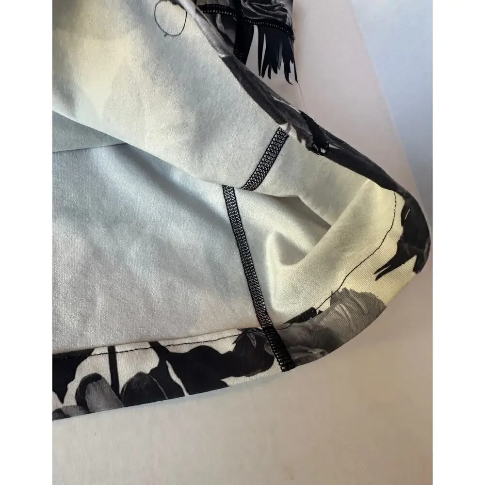 Lululemon Size Small Black White Floral Gym Unique Workout Yoga Pilate Tank Top